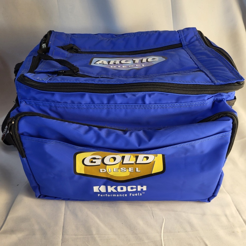 Koozie Soft Sided Cooler/Lunchbox Koch Diesel Blue Zipper Shoulder Strap